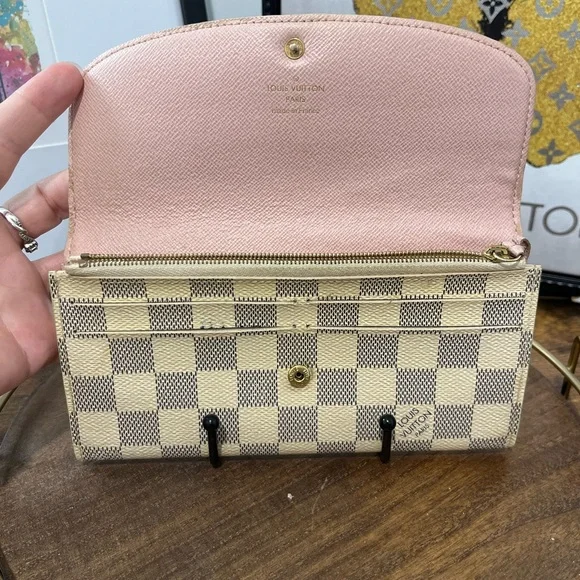 Louis Vuitton Damier Azur Emilie Wallet w/ Pink/Green! - Picture 7 of 11